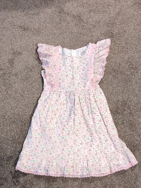 American Girl Pink Floral Ruffle Sleeve Dress